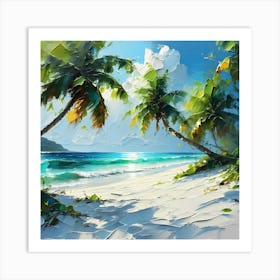 Of Palm Trees On The Beach Art Print