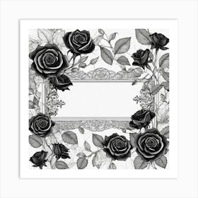 Black Roses Frame 4 Art Print