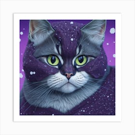 Cat In Purple Costume Art Print