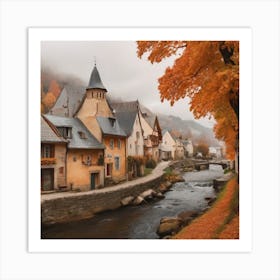 Autumn In The Village Art Print