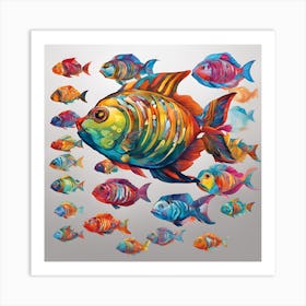 Giant, Beautiful, Colorful Fish Art Print