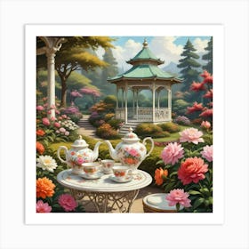 Tea In The Garden 5 Art Print