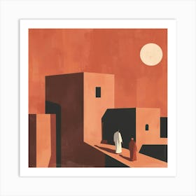 People Walking In The Desert Art Print