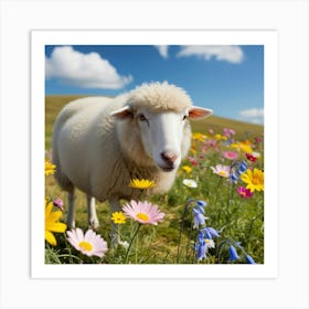 Sheep In A Meadow 1 Art Print