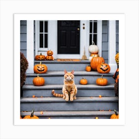 Halloween Cat Art Print