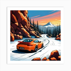 Sports Car Illustration Art Print