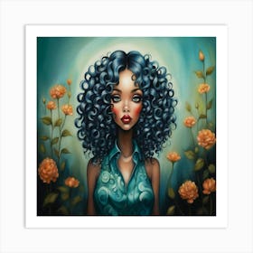 Afro Girl Art Print