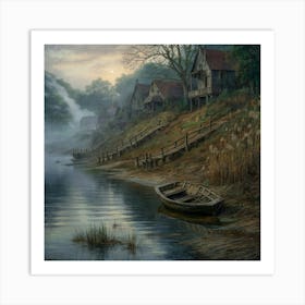 Village By The Water 1 Art Print