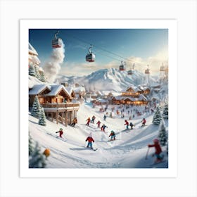 Ski Village Art Print