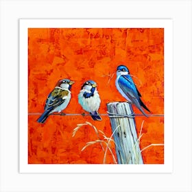 Birds On A Wire 2 Art Print