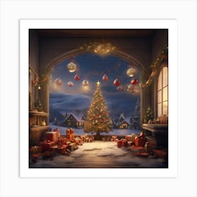 Christmas Scene Art Print