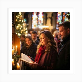 Christmas And Resurrection Festival Held On A Sunday Capturing The Spiritual Ambiance Choir Singing (1) Art Print