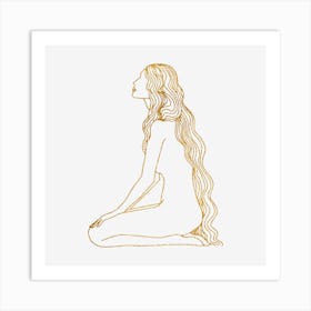 Woman Sitting On The Floor Art Print