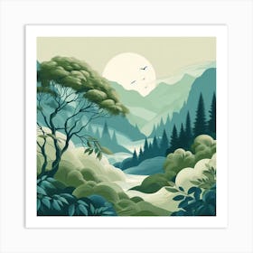 Landscape With Trees Art Print