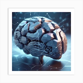 3d Rendering Of A Brain 11 Art Print