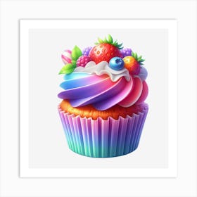 Rainbow Cupcake 4 Art Print