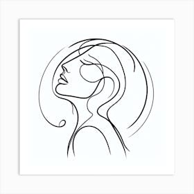 Line drawing of a Woman 1 Art Print