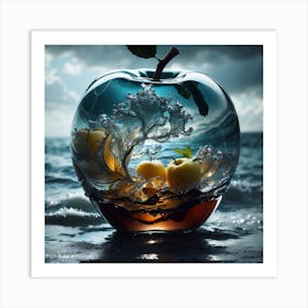 Apple In Water Art Print