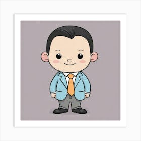 Cartoon Businessman Art Print