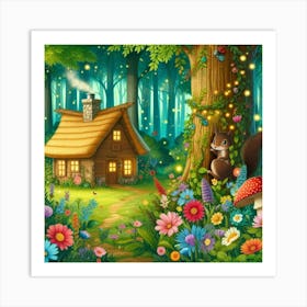 Fairy House In The Forest Art Print