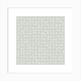 Grey And White Dots Art Print