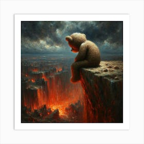 Teddy Bear On Cliff 3 Art Print