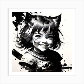 Kitty Girl Art Print