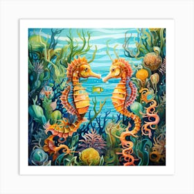 Seahorses 1 Art Print