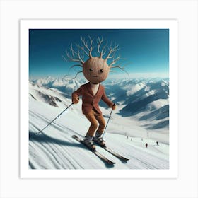 Skier On Skis Art Print