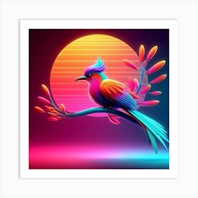 80s Bird Art Print