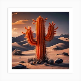 A Stunning Illustration Of A Vibrant Orange Cactus J6zyzx7dsmybedab47o0ng Dco1uhcxtjyh2ycb4ynsog Art Print