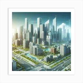 Futuristic Cityscape 104 Art Print