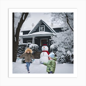 Snowman -Footage Art Print