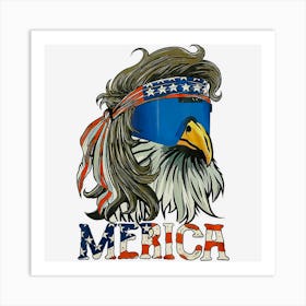 Limited Edition American Mullet Eagle 4th Of July Dab Boys Art Print