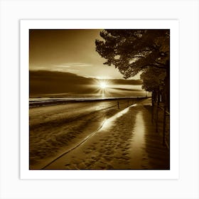 Sunset On The Beach 1026 Art Print