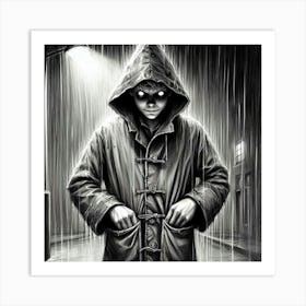 Man In The Rain Art Print