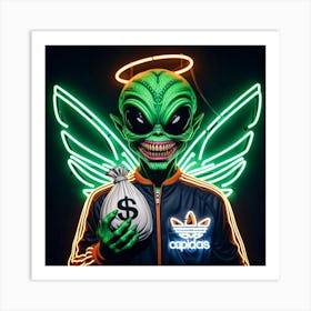 Alien Money Bag Art Print