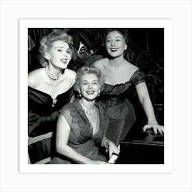 Gabor Sisters Smile Together At Piano Art Print