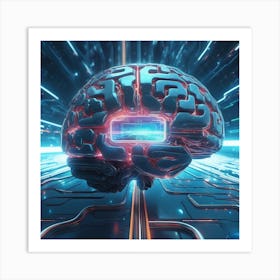 Brain On A Circuit Board 76 Art Print