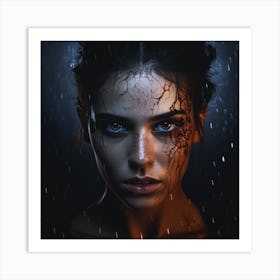 Girl In The Rain 2 Art Print