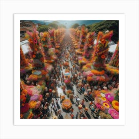 Flower Parade In Brazil Art Print