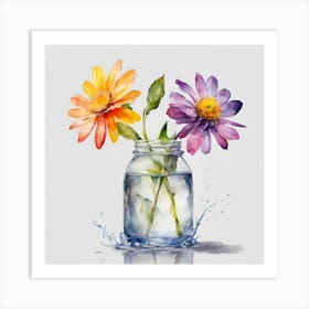 Flowers In A Jar 3 Art Print