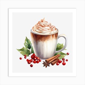 Latte With Whipped Cream Art Print