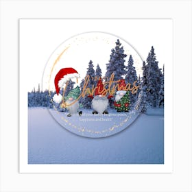 Gnome Christmas Art Print