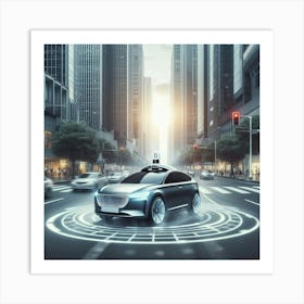 Futuristic Self - Driving Car Art Print