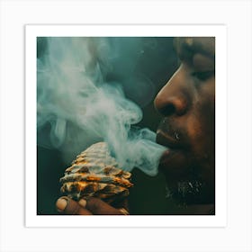 Man Smoking Weed Art Print