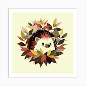 Hedgehog Hiding In The Bushes Art Print