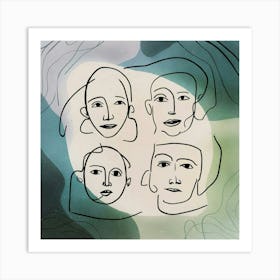 Four Faces 2 Art Print