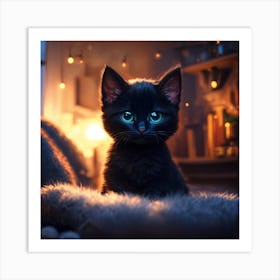 Cute Kitten With Green Eyes Art Print