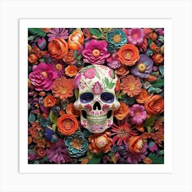 Day Of The Dead Skull 2 Art Print